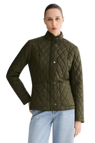 Orolay Women's Quilted Lightweight Puffer Jacket Slim Fit Padded Coat Casual Zip Up Outerwear with Pockets Green XX-Large - Image 1