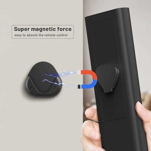 JUMEIHUI Magnetic Remote Control Holder Wall Mount, [Upgraded with Adhesion Promoter] TV Remote Holder Organizer for Bed Headboard & Nightstand, No Drill Sticky Remote Caddy for Roku (Black, 6 Pack) - Thumbnail 2