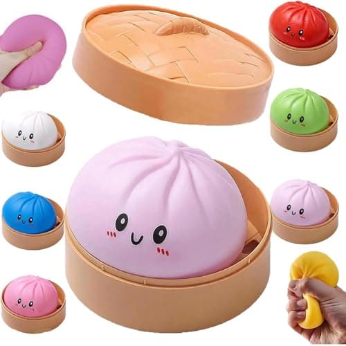 Mystery Dumpling Squishy, 4 Inch Jumbo Dumpling Stress Ball, Squishy Bun, Anxiety Relief Fidget, Soft Squeeze Decompression Dough for Adults Classroom Prizes & Party Favors - Image 1