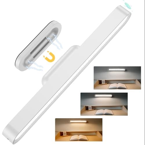 AKSDA Rechargeable Magnetic Under Cabinet Lighting, 3 Colors Adjustable Mirror Lights with 50 LED, 2600mAh Battery Makeup, Touch Lights Bar for Closet Bathroom Kitchen Sink Picture - Image 1