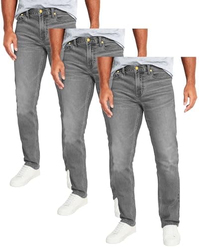 Galaxy by Harvic Mens Jeans 3-Pack Flex Stretch Slim Straight Pants - 5 Pocket Comfort Stretch Jeans for Men, Sizes 30-42 - Image 1