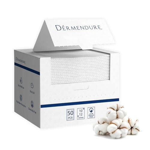 Disposable Face Towels, Disposable Face Towelette, Dry Wipes, Extra Large Size, 100% Natural Fibers, Super-Soft, Extra Absorbent, Makeup Remover, 100% Biodegradable, 50 PCS - Image 1