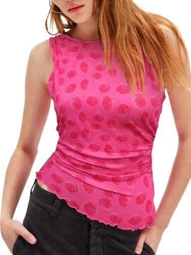 COCOMARTS Women's Sleeveless High Neck Tank Tops Summer Casual Basic Tee Going Out Slim Fit Shirt Vacation Fashion Y2K Outfit Clothes - Image 1