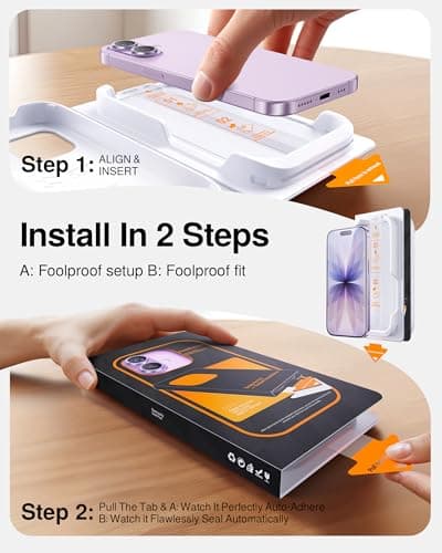 SMARTDEVIL 2 Pack Tempered Glass for iPhone 17 Screen Protector, Military-Grade Shatterproof Protection, 9H Hardness, Fast & Easy Installation, Case Friendly Design - Thumbnail 4