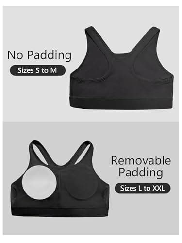 Stelle Girls Sports Bra Training Bra for Girls Racerback Bra Athletic Yoga Crop Top for Teens Kids Black L - Thumbnail 6