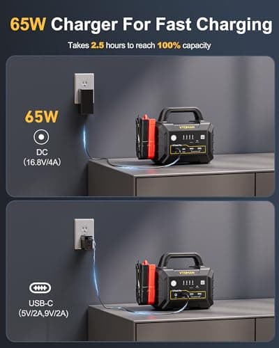 VTOMAN V-Truck Pro 8000A Car Battery Jump Starter with 65W Quick Charge, 41600mAh Portable Jump Starter Power Pack for All Gas All Diesel, 12V Jump Box with LED Light, Long Jumper Cables - Thumbnail 5