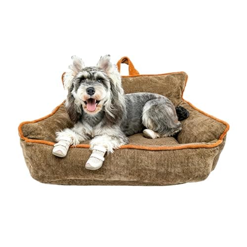 RAFASAFA Orthopedic Dog Bed with Memory Foam, Washable Plush Pet Bed for Small, Medium & Large Dogs, Cozy Bolster Crate Dog Bed for Joint Support & Comfort.(Brown) - Image 1