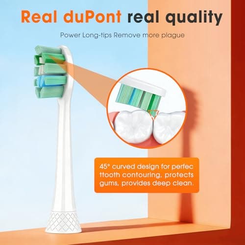 Toothbrush Replacement Heads, Compatible with Philips Sonicare C1 & C2 Electric Toothbrushes, Soft Bristles, White, 6-Pack - Thumbnail 3