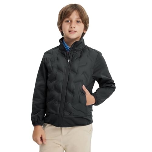 M MAELREG Boys Winter Jacket Lightweight Performance Windproof Collar Full Zip Casual Youth Puffer Jacket with Pockets - Image 1