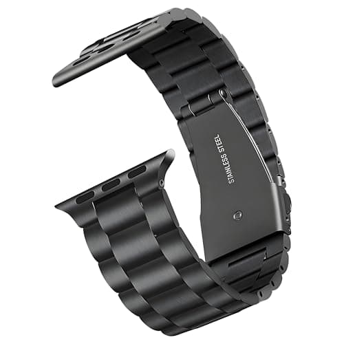 Pugo Top Stainless Steel Band for Apple Watch Ultra 3/2/1 (49mm) & Series 11 10 9-1 SE 3-1(46/45/44/42/41/40/38mm), Metal Strap for Men with Breathable No-Hair-Pinching Links, Heavy Duty iWatch Bracelet with Removal Tool - Thumbnail 3