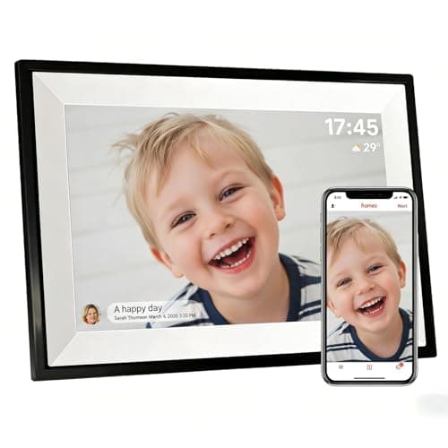 PIPI Vision 10.1 Inch WiFi Digital Picture Frame (32GB), Frameo App Ready, No Monthly Fee, IPS Touch Screen, Easy Setup, Instantly Share Photos & Videos for Grandparents - Image 1