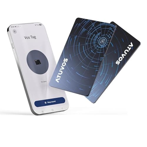 ATUVOS Air-Tag Wallet Tracker Card Ultra Slim 1.6mm for Android & iOS, Dual System Rechargeable Item Locator Works with Google Find Hub or Apple Find My APP for Luggage, Suitcase, Passport, 2 Pack - Image 1