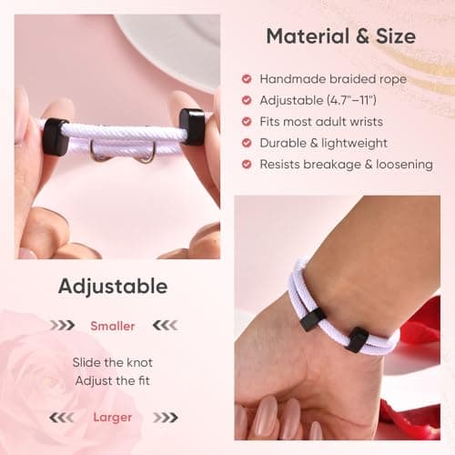 Hisatan Personalized Infinity Love Knot Bracelet for Couple - Relationship Braided Couple Promise Bracelets Set Gifts for Him Her, Forever Linked Together Valentine Day for Men Women - Thumbnail 5