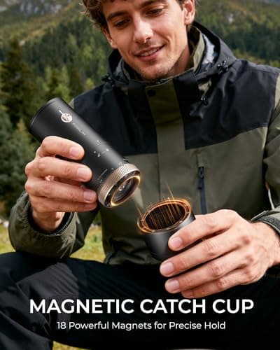 FORLIM Portable Electric Coffee Grinder, Cordless Rechargeable Coffee Bean Grinder with 80 Scale Precise Grinding Settings, Double-Click Start, 10-Blade Burr Coffee Grinders, Clog‑Protection - Thumbnail 6