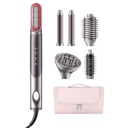 MESCOMB Upgraded Infrared 6 in 1 Hot Air Styler Wrap- Dual Voltage Hair Dryer| Fast Drying & No Heat Damage, Professional Multi-Styler for Curling, Volumizing & Smooth Straightening (100V-240V),Purple - Image 1