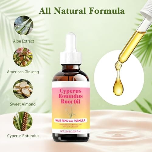 Cyperus Rotundus Root 0il | Cyperus Rotundus Oil for Hair Removal | Hair Reduction | Moisturizes & Soothes The Skin | Suitable for All Skin Types,60ml (1) - Thumbnail 2