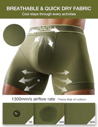 gagli Mens Underwear Pack, Breathable Boxer Briefs Moisture Wicking & Quick Dry & No Ride Up, Athletic Underwear with ComfortFlexible Waistband - Thumbnail 4
