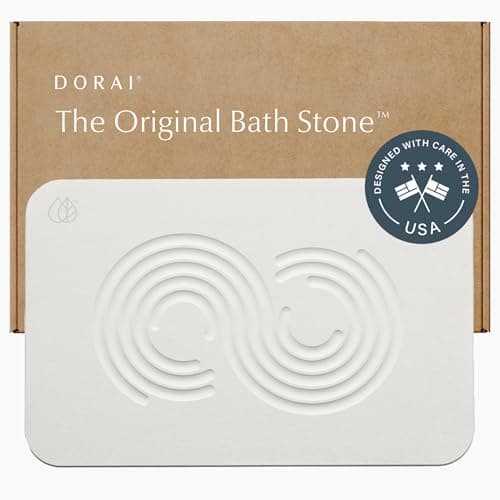 Dorai Home Bath Stone Mat 23.6"x15.4" – Quick-Dry, Non-Slip Diatomite Stone Bath Mat for Bathroom, Zen Sandstone - Image 1