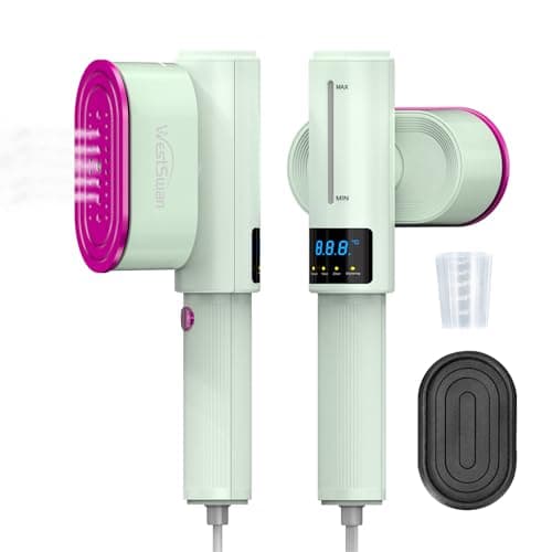 Portable Travel Steamer for Clothes, Fast Wrinkle Remover Garment Steamer for Home & Travel, 2-in-1 Iron & Steam with 90°Rotatable Head, Handheld Iron Steamer with LCD Temperature Display - Image 1