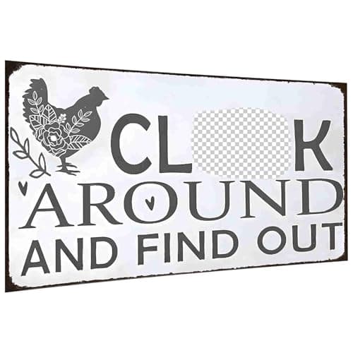 "Funny Chicken Warning Sign - Tin Sign for Farmhouse, Kitchen, Garden, Bar or Pub Decor - 8x12 Inch" - Image 1