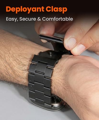 FiNESTONE CRNS-PRO Titanium Band for Apple Watch Ultra Band 3/2/1 49mm & Series 11/10 46mm, Scratch Resistant & Easy Adjust Ultra Watch Band for Men,iWatch Metal Watch Strap,Valentines Day Gifts for Men - Thumbnail 4