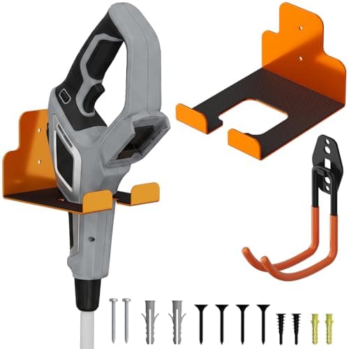 Azevix Weed Eater Hanger & Garage Hooks Heavy Duty, Garage Organizer Rack, Garden Tool Organizer Wall Mounted - 2Pack - Image 1