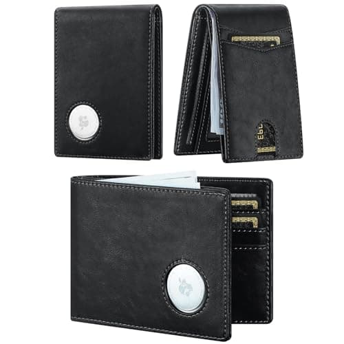 furid Leather Wallet Compatible with Airtag: Slim Air Tag Wallet for Men RFID Blocking, Bifold, Front Pocket, Minimalist Card Holder - Image 1