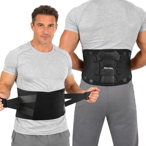 Back Brace for Men, Support Brace for Lower Back Pain Relief, Adjustable Lumbar Support Belt with Lumbar Pad, Ergonomic Breathable Immediate Relief Brace for Herniated Disc Sciatica Scoliosis, L - Image 1