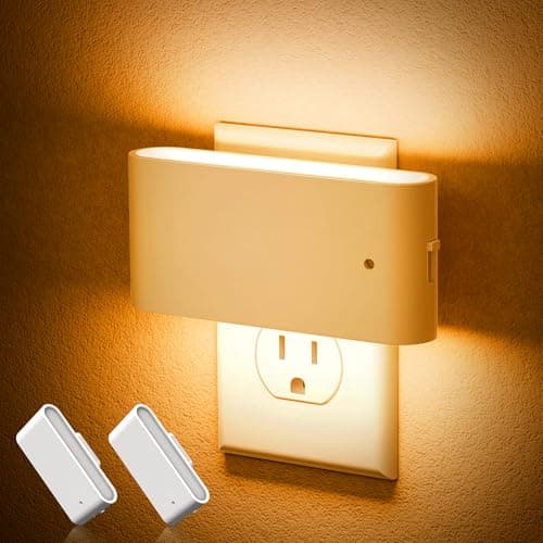 JandCase LED Night Lights Plug into Wall, Amber Night Light with Dusk to Dawn Light Sensor, Dimmable Night Light Plug in [2 Pack], 1800K Amber Nightlight for Bedroom Hallway Kids Room Kitchen - Image 1