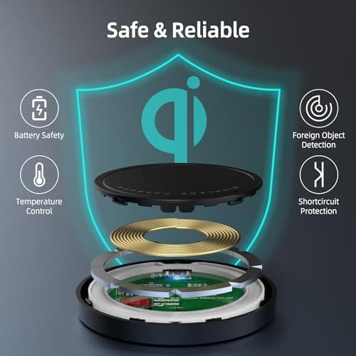 PINRUIGE Magnetic Wireless Charger for iPhone 15W Max Fast Mag-Safe Wireless Charging Pad Compatible with iPhone 16/16 Plus/16 Pro/16 Pro Max/15/14/13/12 Series with USB-A Converter Black - Thumbnail 4