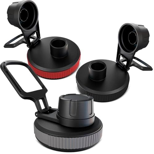 3 Pack Thermoflask Lid Replacement – Wide Mouth Thermoflask Lids Replacement for 12, 16, 18, 20, 24, 32, 40, 64 oz Bottles – Leak-Resistant Spout Lid with Carry Handle for Hiking, Sports, & Daily Use - Image 1