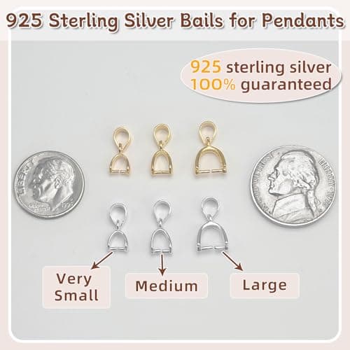 OHINGLT 925 Sterling Silver Pinch Bails for Jewelry Making – Pendant Clasp Connectors, Necklace Clip Bail, Jewelry Clasps for Necklaces & Bracelets - Thumbnail 4