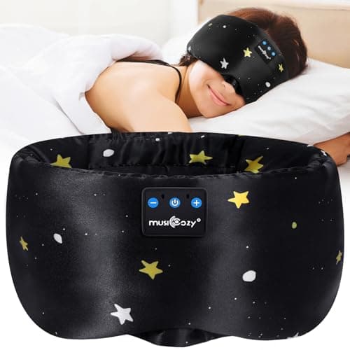 MUSICOZY Mulberry Silk Bluetooth Sleep Mask with HD Stereo Sound, Wireless Sleep Headband Headphones for Side Sleepers, Adjustable Size, Total Light Blocking, Perfect for Travel Relaxation Sleep - Image 1