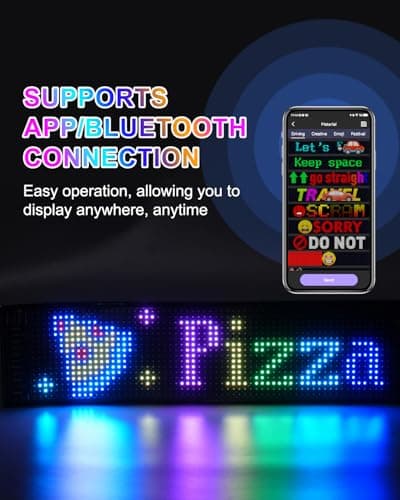 wooaismart Programmable LED Scrolling Sign - Full Color Display Board with Bluetooth APP Control - Custom Text & GIF Patterns - Perfect for Business Advertising & Car Displays (Full Color, 15" x 4") - Thumbnail 6