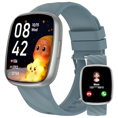 AXYWINBO Smart Watch for Kids-Watches for Girl boy Teens IP68 1.75" Fitness Tracker with Heart Rate Sleep Monitor Pedometer Alarm Clock Games-Kid Sport Watch for 4-14 Ages Girls boy Gift Silver - Image 1