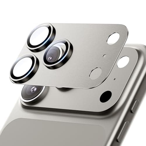 Hoerrye for iPhone 17 Pro Max Camera Lens Protector - [12FT Shatterproof Military Grade] [Strong Adsorption] Metal 9H+ Tempered Glass Camera Screen Full Protective Cover Case Friendly,Gray - Image 1
