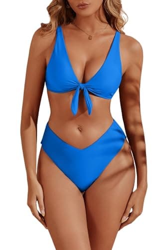 geluboao Blue Push Up Bikini Sets for Women Cheeky V Cut High Waisted Swimsuit 2026 Summer Beach Swim Bathing Suits XL - Image 1