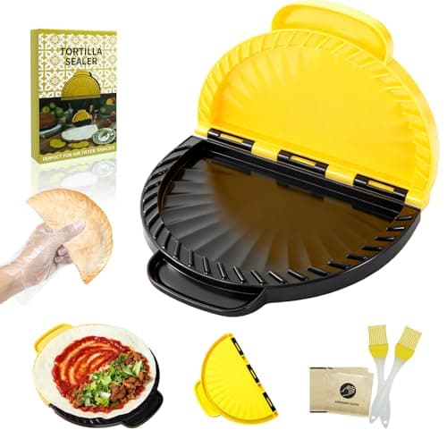 Crimper Tortilla Sealer,For 10 Flour Tortillas Crimper for Quick Quesadilla Crimper Taco Sealer Press, Easy Crimper ToolInclude 2*Brush And 10*Disposable Gloves - Image 1