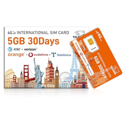International Data SIM Card 5GB 30Days, 5G/4G LTE Coverage in USA and 49 Countries |UK, Europe, Asia, Oceania Prepaid Travel Data Only SIM for Portable WiFi Mobile Hotspot, Tablet, No Contract - Image 1
