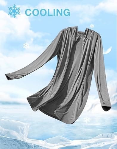 Soothfeel Women's UPF 50+ Swim Cover Up Sun Protection Hoodie SPF Lightweight Jacket Long Sleeve Beach Cover Ups for Women (Heather_Dark_Grey,XS) - Thumbnail 5