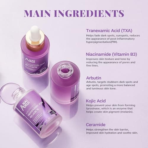 ANAI RUI 10% Tranexamic Acid Face Serum with Niacinamide, Kojic Acid, Arbutin & Ceramide, Lightweight Hydrating Serum for Uneven Skin Tone & Smooth Texture, Fragrance-Free, 1.05 Fl Oz - Thumbnail 3