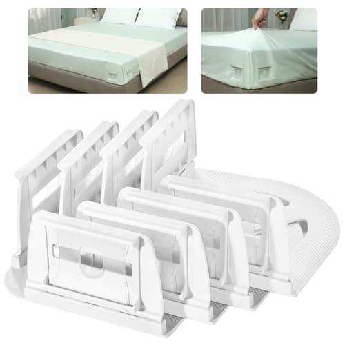 Sheet Holders - Bed Sheet Holders for Corners Heavy Duty Fitted Sheet Holders Keep Sheets Firm & Tight Bed Sheet Grippers Lock Bed Sheets Holders for All Mattress Sizes Bedsheet Clips Easy Setup - Image 1