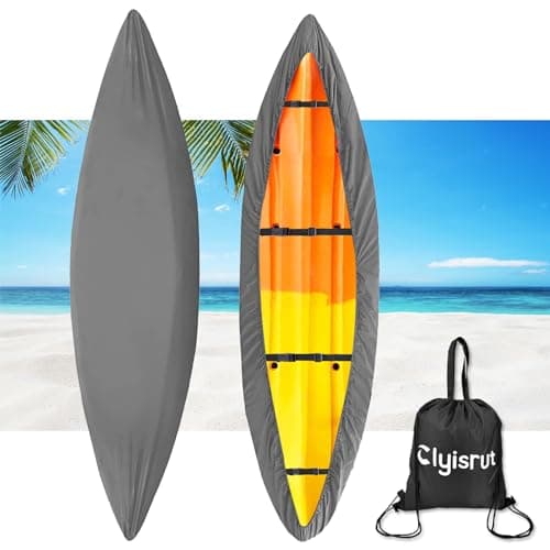 Waterproof Kayak Cover, 12 FT-13 FT Canoe Covers Kayak Accessories, Boat Outdoor Oxford Storage Marine Cockpit Dust Cover UV Protection Ultra Strong Sunblock Shield for Fishing Boat Kayak Canoe - Image 1