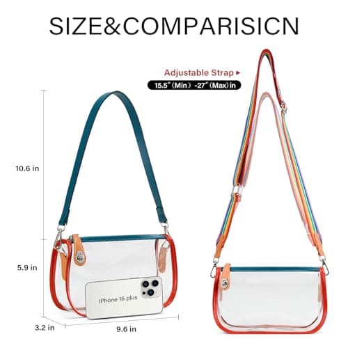 CLUCI Clear Bags for Women,Small Clear Purse,Clear Crossbody Bag,Clear Shoulder Bag for Concerts Sports Events Festivals - Thumbnail 3