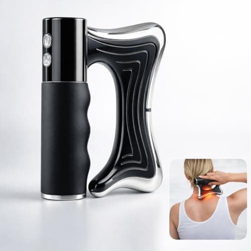 AMAWIN Heated Muscle Scraper Tool –Electric Fascia Knife Massager Heating and Vibration, Muscle Scraper Tool, Body Gua Sha Massage Tool,Fascia Tool Massage Tools for Deep Tissue (Black)