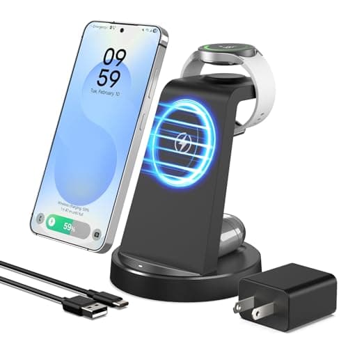Wireless Charger for Samsung: 3 in 1 Charging Station for Samsung S26/S25/S24/S23/S22/S21, Note 20/10, Z Fold 6/5, Galaxy Buds 4/3/2 Pro, Galaxy Watch Ultra/8/7/6/5-Android & iPhone 15W Charging Dock - Image 1