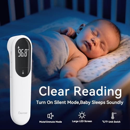 Berrcom Dual Probe Forehead Thermometer - No Touch Digital Thermometer for Adults, Kids, Babies with LED Display, Fever Alarm & Fast Reading - Thumbnail 4