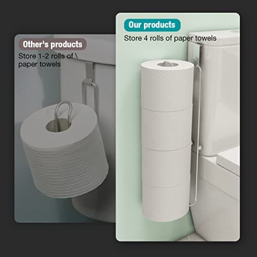 Conworld Toilet Paper Storage for 4 Roll Tissue, Over The Tank Toilet Paper Holder, Stainless Steel Rustproof Toilet Paper Holder Wall Mount, for Rv, Bathroom Storage and Organization, Silver, 1 Pack - Thumbnail 5