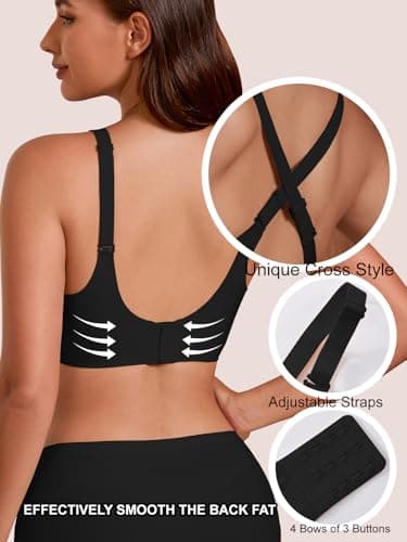 COCOMARTS Jelly Bras for Women No Underwire Seamless Push Up Bra Full Support Comfort Bralettes Wireless Plunge Everyday Bra Black Medium - Thumbnail 5