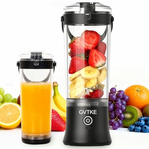 GVTKE Portable Blender Dual Mode 18000RPM 20Oz Blending Cup Ice Crushing Smoothie Frozen Fruit Mini Home Gym Travel(Black) - Image 1